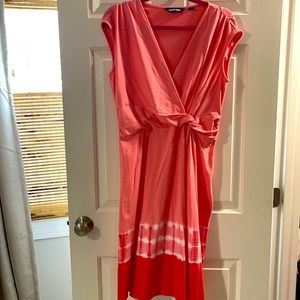 Lands end fit and flare tie die dress